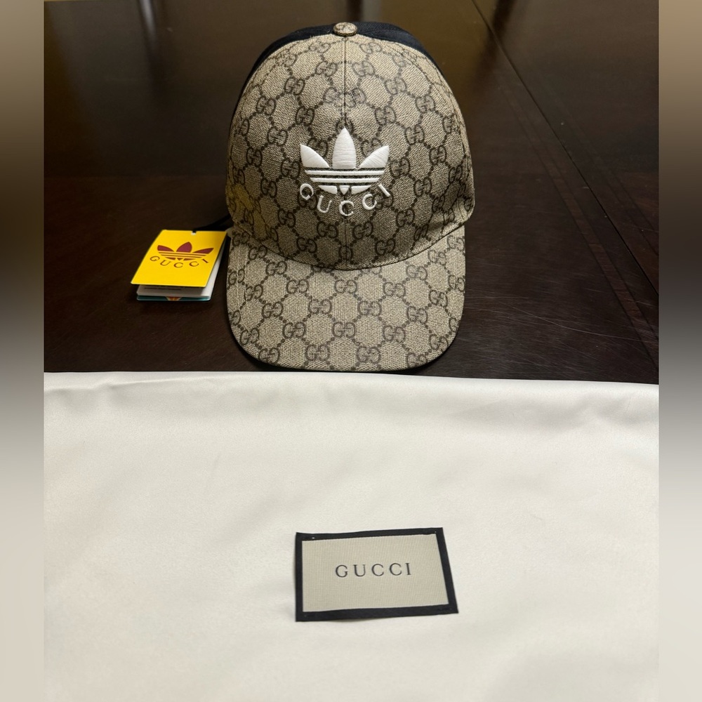 New Gucci x Adidas GG Logo Double Side Baseball Hat Size L